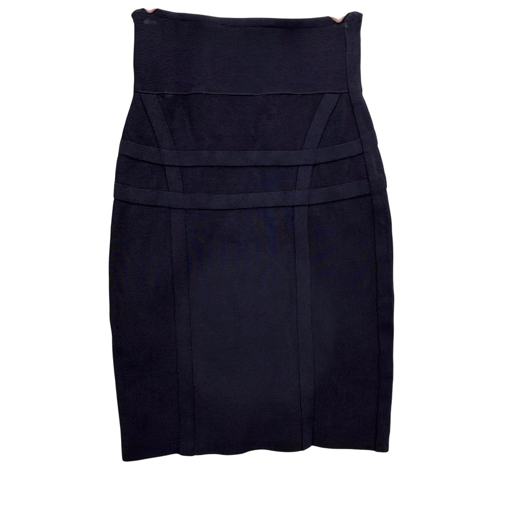 Herve Leger Women Bandage Up/Down Zip Skirt XS Bodycon Party Pencil Classic